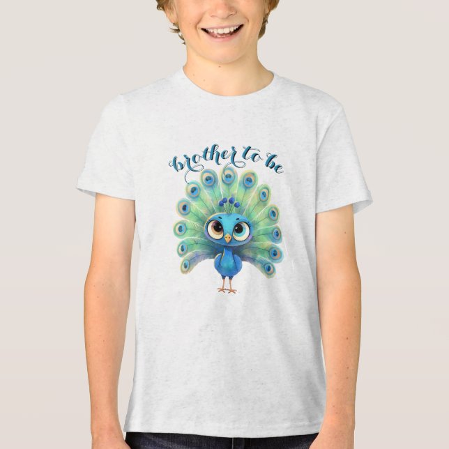 Camisetas Blue Peacock Baby Shower Brother (Anverso)