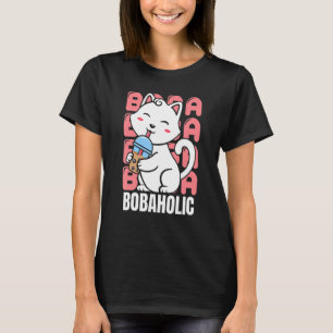 Camisetas Bobaholny Funny Cat Bubble Tea