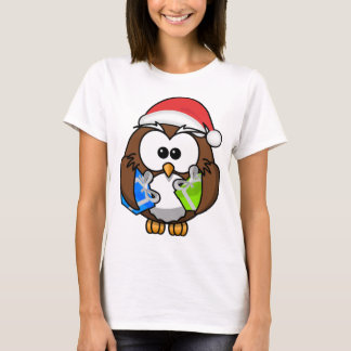 Camisetas búho-santa del navidad de la sudadera