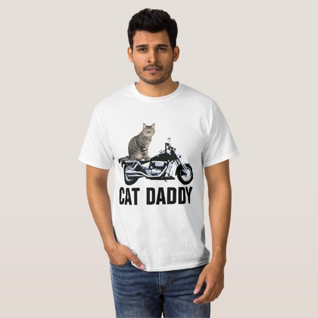 Camisetas CAT BIKER, Tees CAT DADDY para motocicle (Anverso completo)