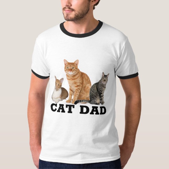 Camisetas CAT DAD (Ginger Tabby) (Anverso)
