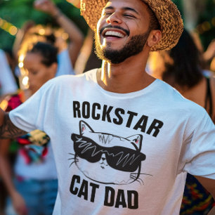 Camisetas CAT DAD ROCKSTAR