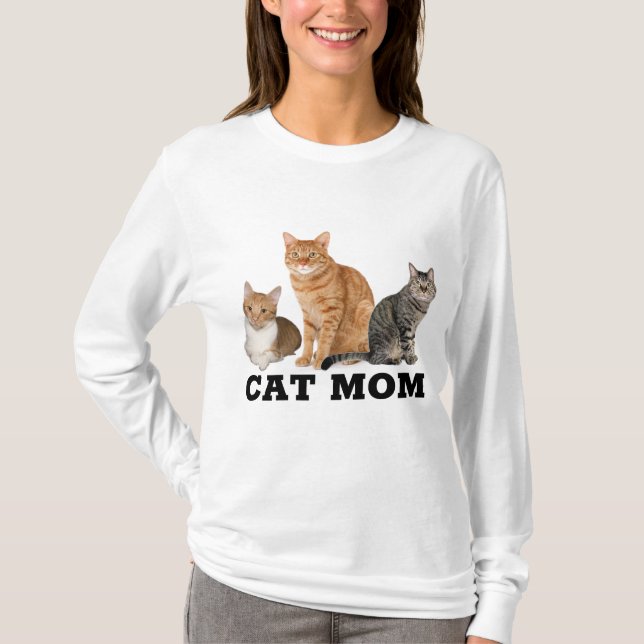 Camisetas CAT MOM (Ginger Tabby) (Anverso)
