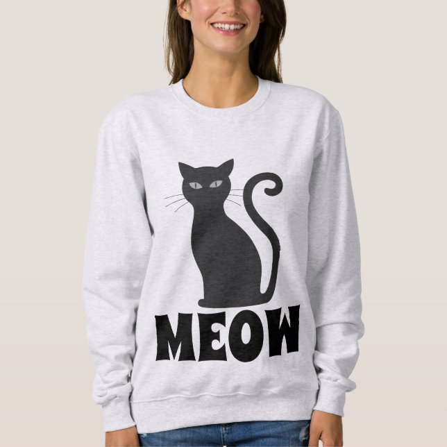 CAMISETAS CAT NEGRAS MEOW (Anverso)