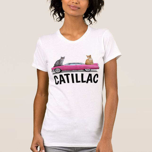 Camisetas CAT PINK CADDY CLASSIC CAR VINTAGE (Anverso)