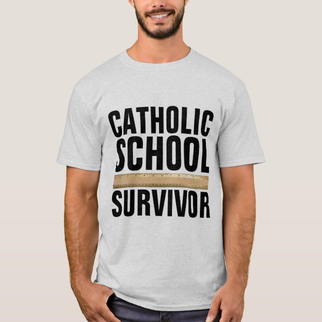Camisetas CATÓLICAS SOBREVIVIENTES DE ESCUELA (Anverso)