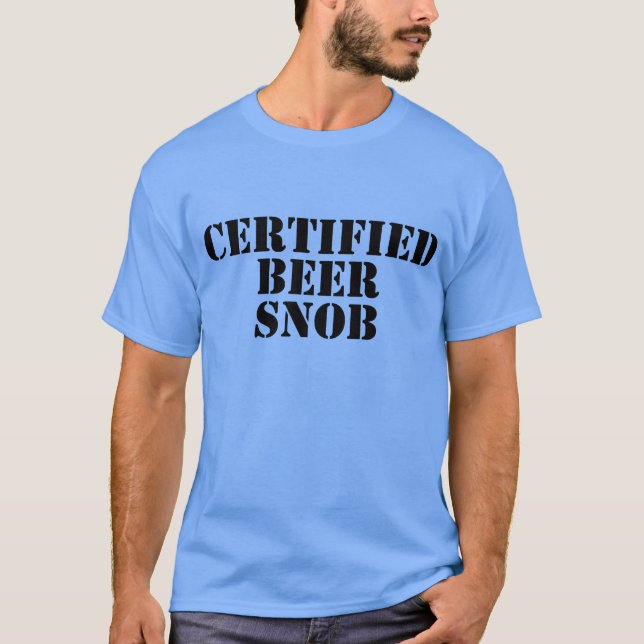 Camisetas certificado del snob de la cerveza (Anverso)