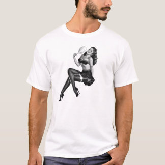 Camisetas Chicas Pin up Negro Blanco (10)