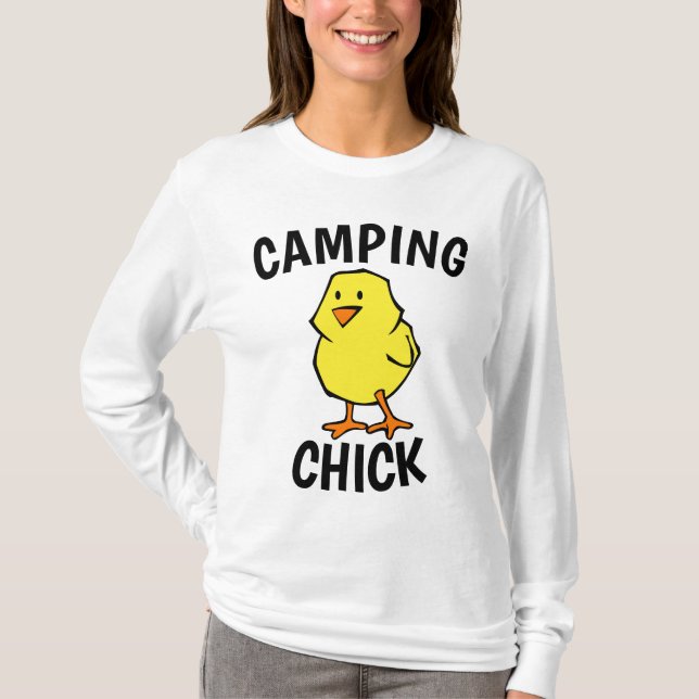 Camisetas CHICK CAMPING para damas (Anverso)