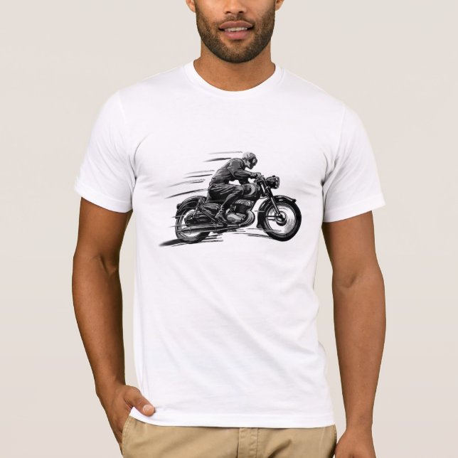 CAMISETAS CLÁSICAS DE LA IMAGEN DE LA MOTOCICLETA (Anverso)