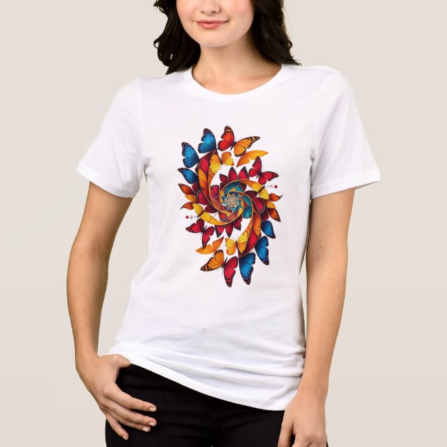 Camisetas Coloridas de Mariposas para Ella (Anverso)