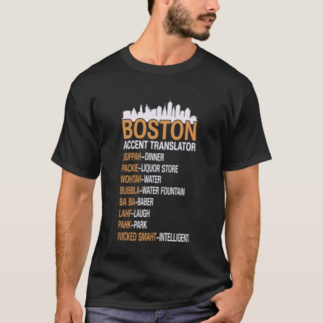 Camisetas con acento de Boston Traductor de acento (Anverso)