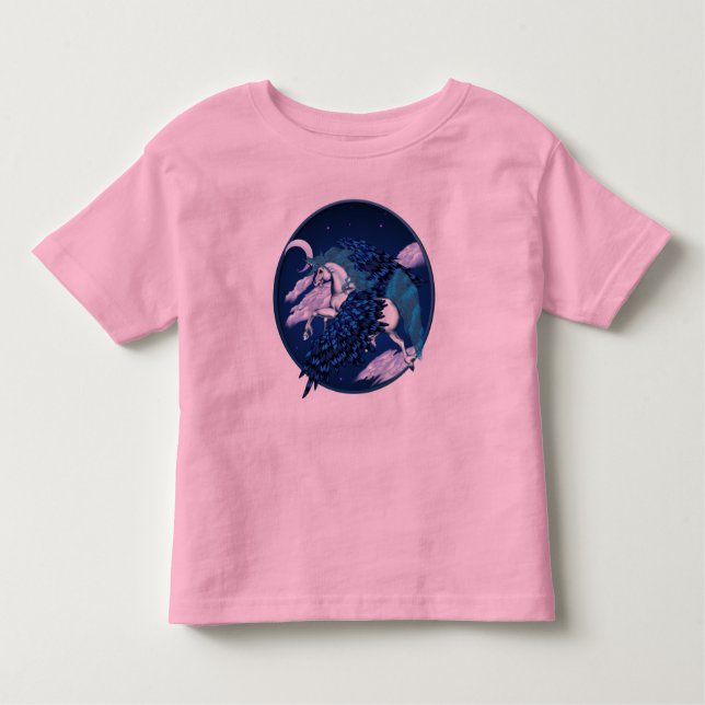 Camisetas con alas del círculo del unicornio (Anverso)