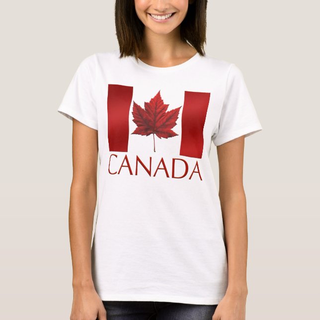 Camisetas con bandera de Canadá más camisetas con  (Anverso)