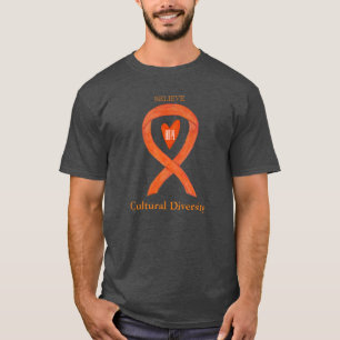 Camisetas con cinta de concienciación naranja sobr