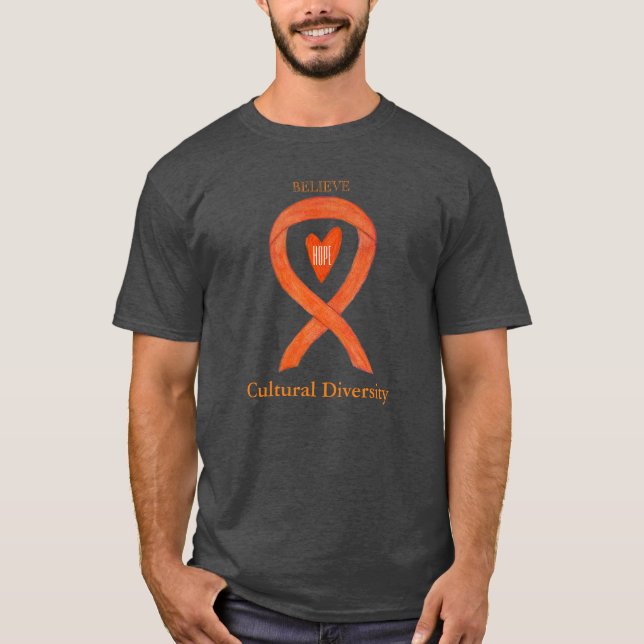Camisetas con cinta de concienciación naranja sobr (Anverso)