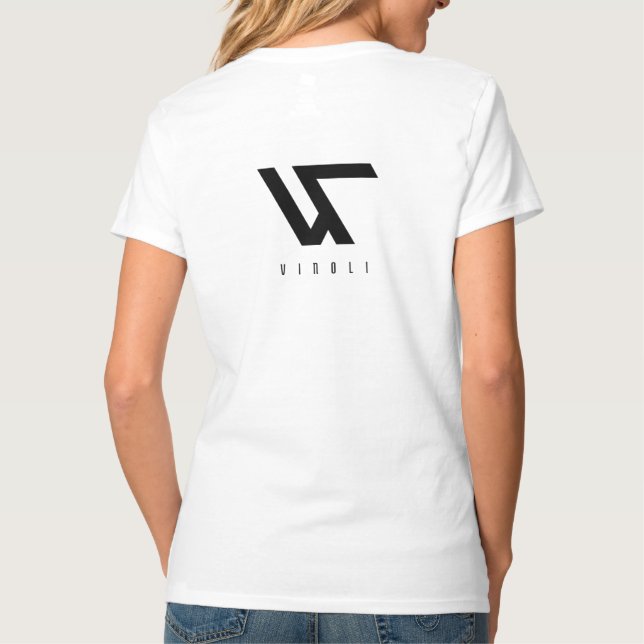 Camisetas con cuello en V para mujeres (Reverso)