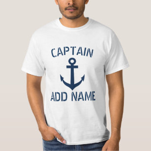 Camisetas con el nombre del capitán del barco pers