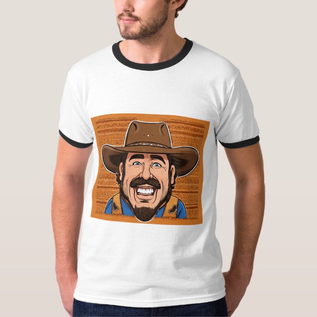 Camisetas con graciosa foto de vaquero (Anverso)