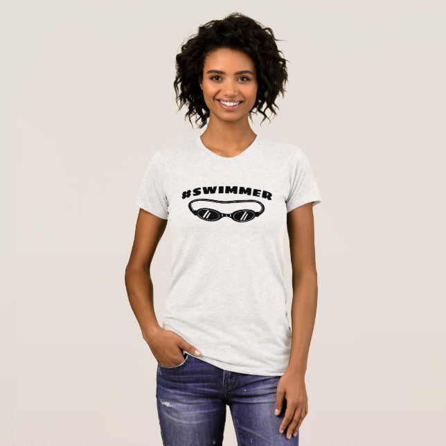 Camisetas con hashtag #nadador para entusiastas de (Anverso completo)