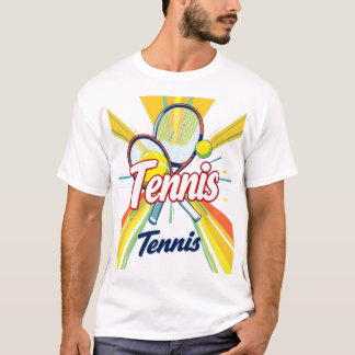 Camisetas con raqueta de tenis de diseño y pelota