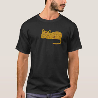 Camisetas con silueta de gato Glitter Gold Catnap