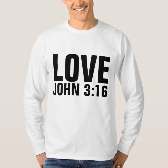 Camisetas cristianas, AMAR a John 3:16 (Anverso)