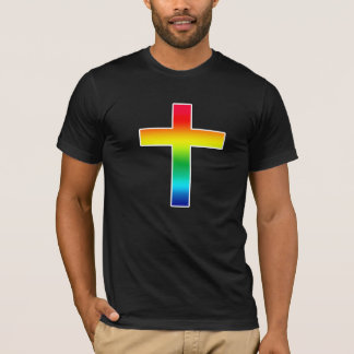 Camisetas cristianas cruzadas del arco iris