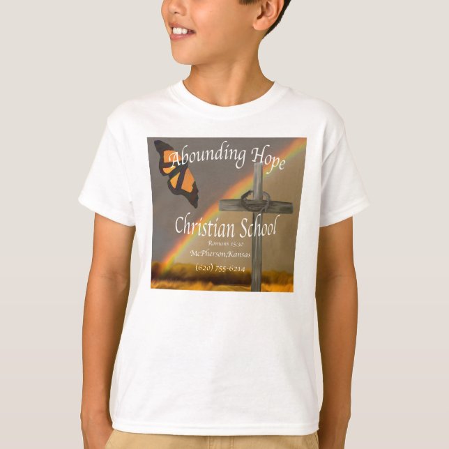 Camisetas cristianas de abundancia de la escuela (Anverso)