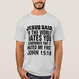 CAMISETAS CRISTIANAS, EL MUNDO TE ODIARÁ