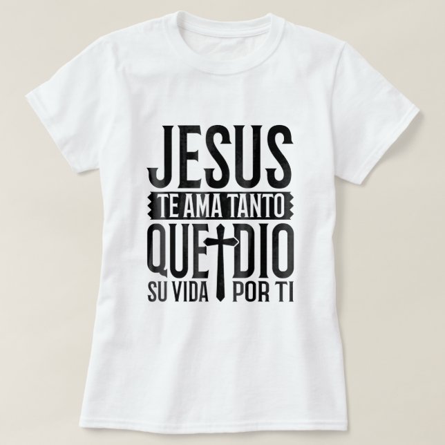 Camisetas Cristianas En Espanol Frases Biblia Jess (Diseño del anverso)