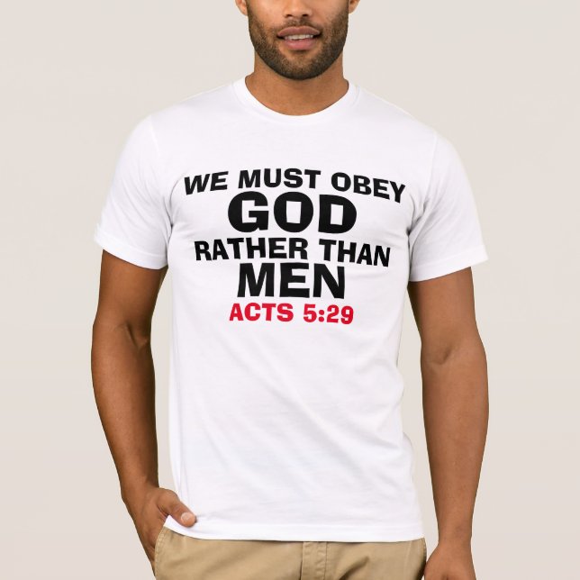 Camisetas cristianas, OBEDEN A DIOS EN LUGAR DE A  (Anverso)
