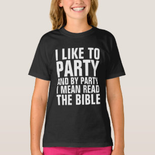 Camisetas cristianas para niños, FIESTA LEE LA BIB