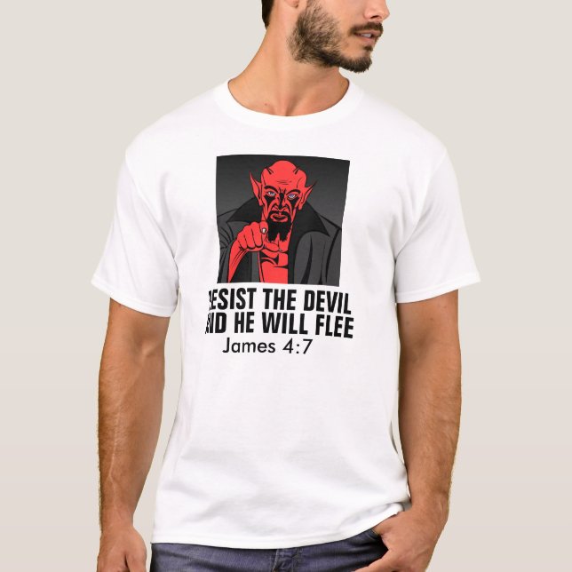 Camisetas cristianas, Resist the Devil, James 4:7 (Anverso)