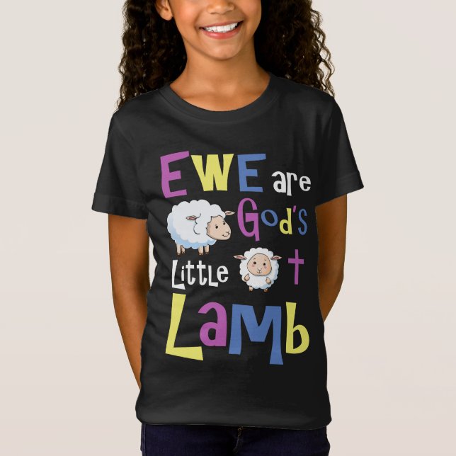 Camisetas cristiano de los chicas - cordero de (Anverso)