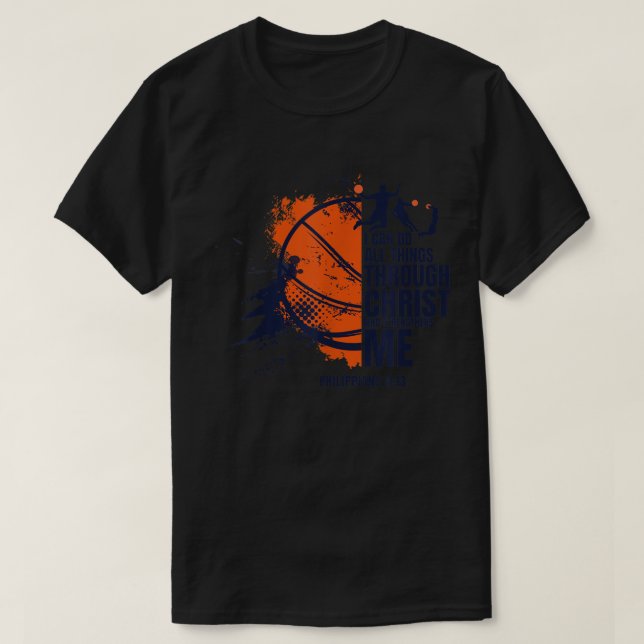Camisetas cristianos de baloncesto hombres niños r (Diseño del anverso)
