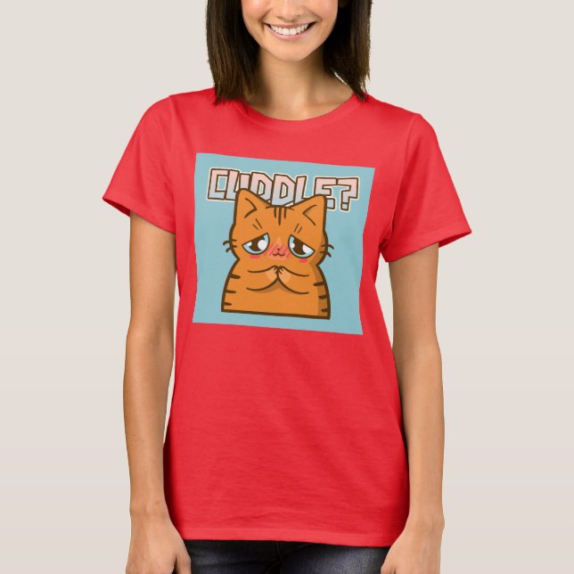 CAMISETAS CUDDLE GINGER CAT FUNNY CUTE (Anverso)