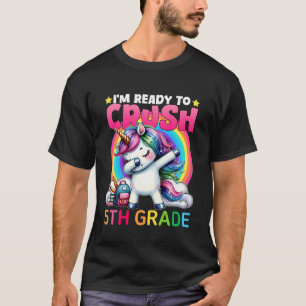 Camisetas de 5º grado para niñas Unicornio Regreso