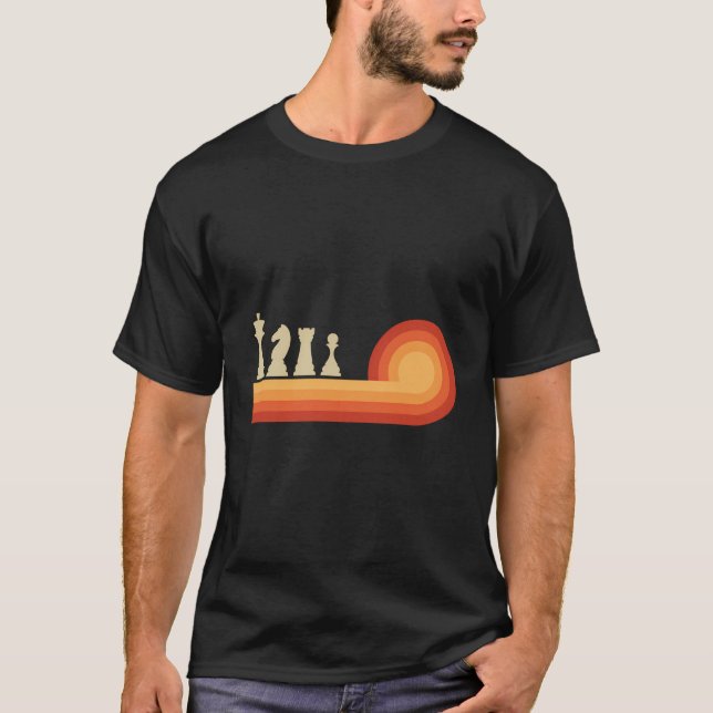 Camisetas De Ajedrez Retro Para Hombres Camisetas  (Anverso)