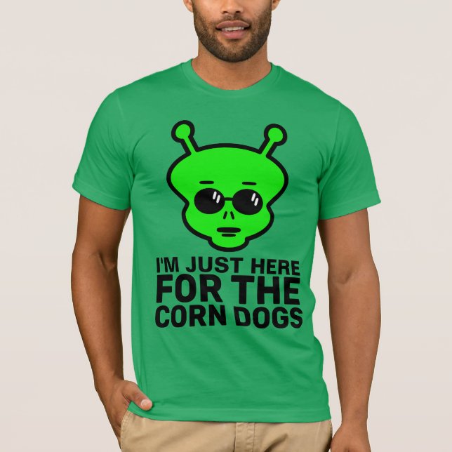 CAMISETAS DE ALIENS CON PERRO DE MAÍZ (Anverso)