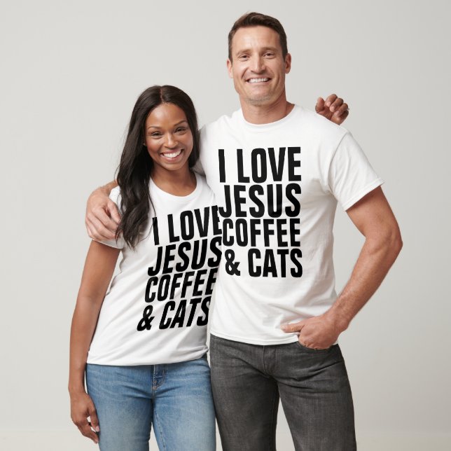 Camisetas de amante del gato cristiano, JESUS COFF (Unisexo)