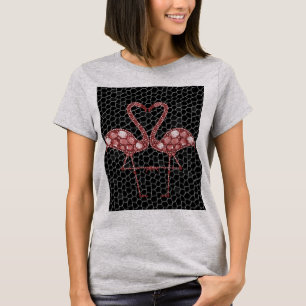 camisetas de amor de flamingo rosa