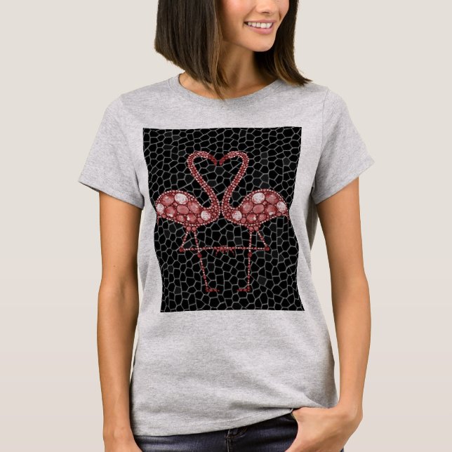 camisetas de amor de flamingo rosa (Anverso)