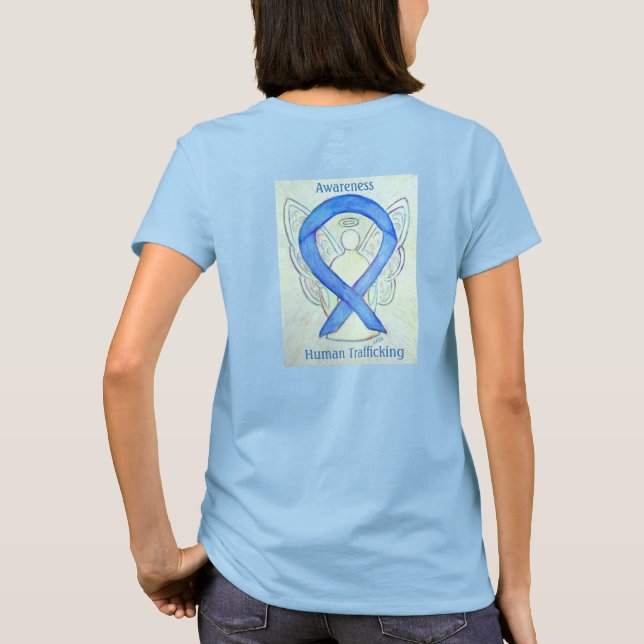 Camisetas de ángel de la cinta de sensibilización  (Reverso)
