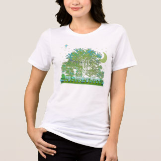 Camisetas de árbol con luna y estrellas