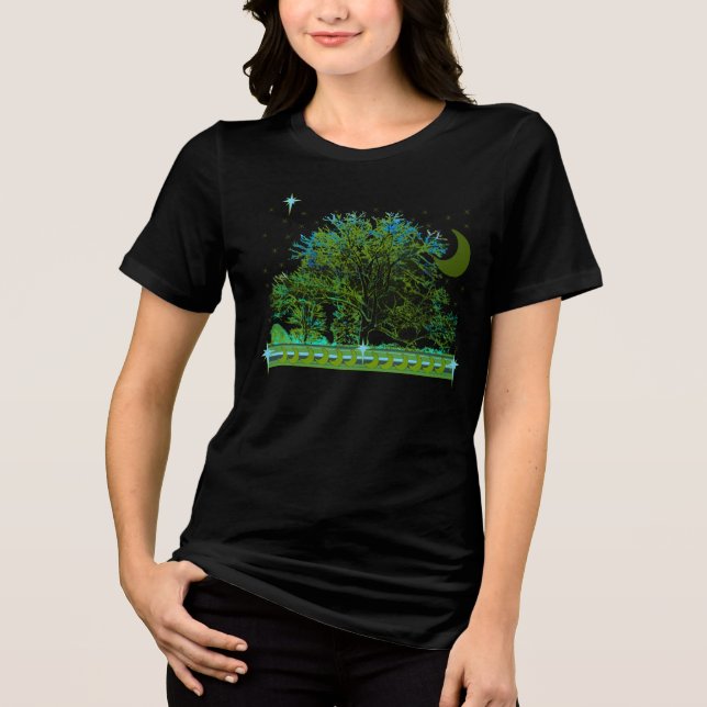 Camisetas de árbol con luna y estrellas (Anverso)