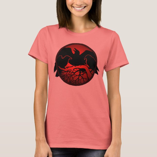 Camisetas de arte callejero femenino Crow Raven To (Anverso)