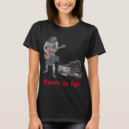 Camisetas de arte de música acústica de guitarra z