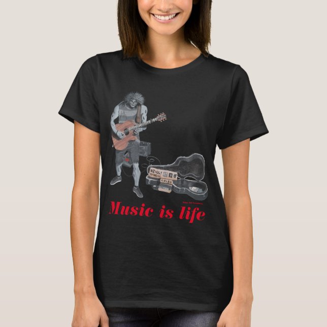 Camisetas de arte de música acústica de guitarra z (Anverso)