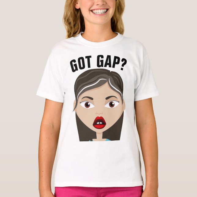 Camisetas de arte de NIÑA CON DIENTE SEPARADO (Anverso)